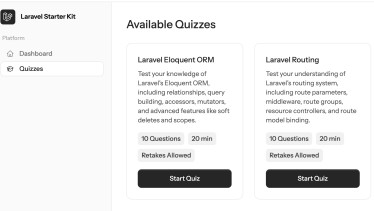 Laravel Quizzes/Exams with Livewire