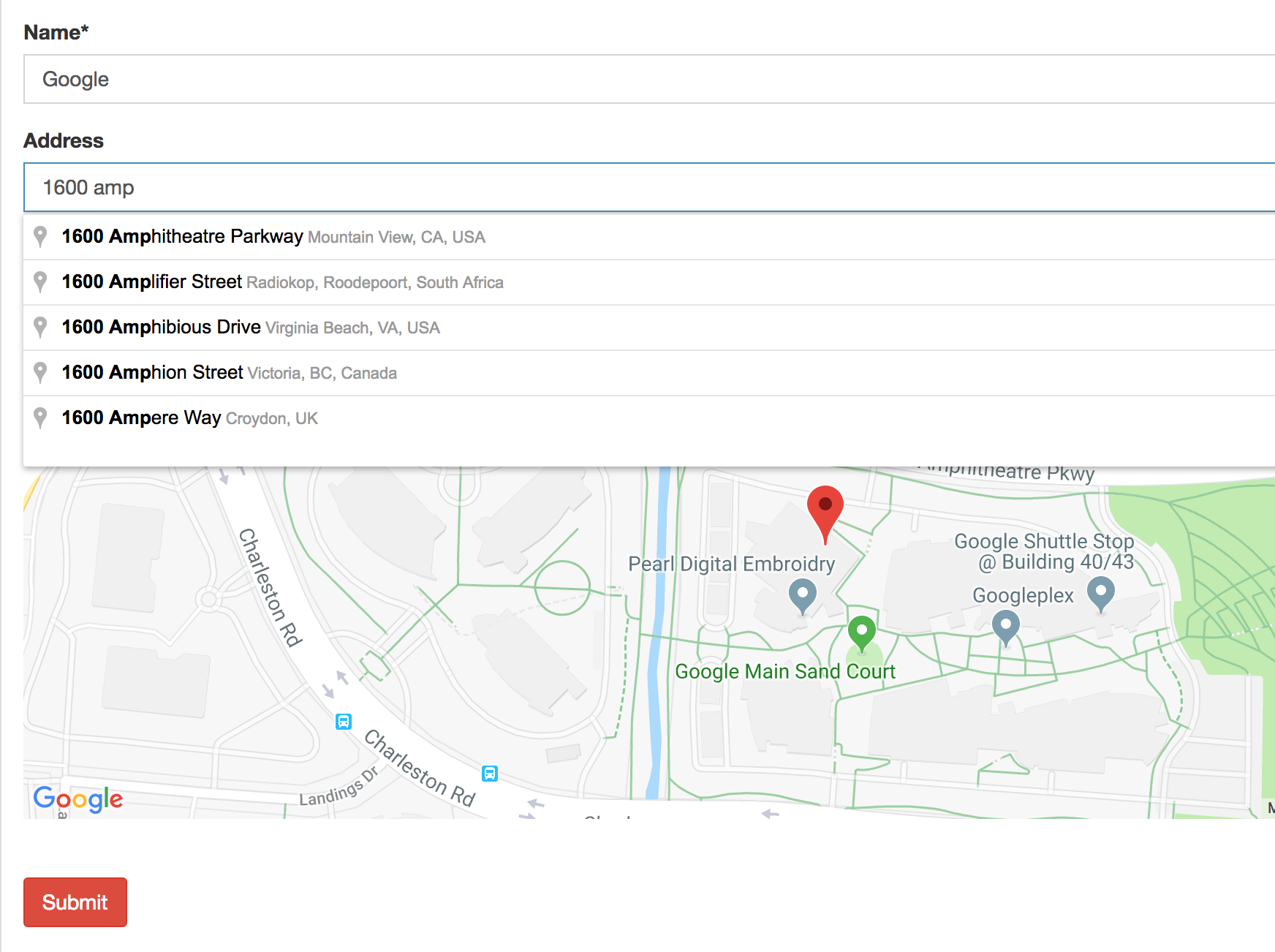 Laravel: Find with Coordinates via Google Maps