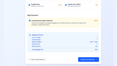 Laravel 6-Step Flight Check-in Form with Complex Pricing