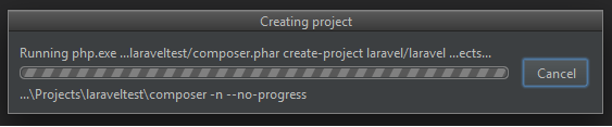 create laravel project in phpstorm
