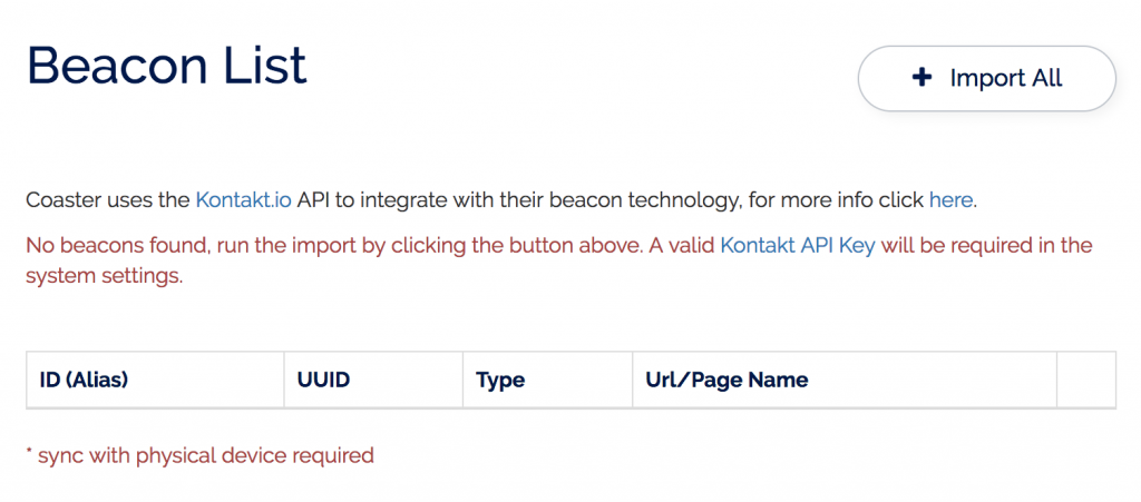 coaster cms beacons