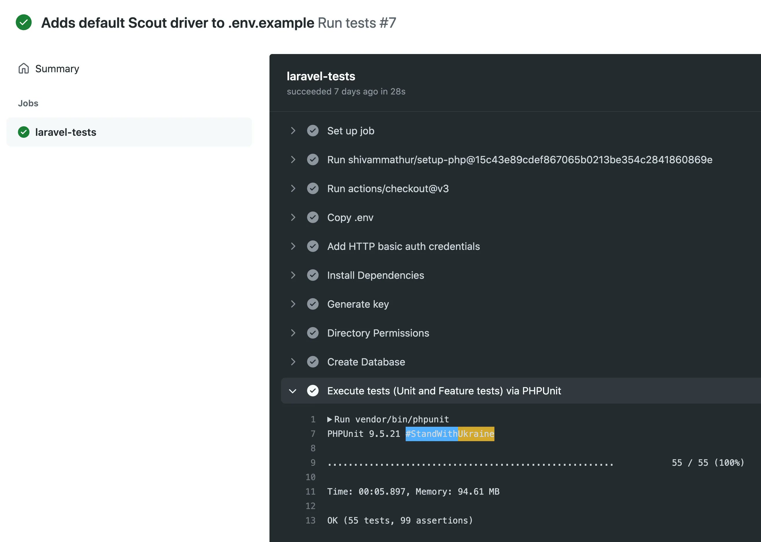 laravel deployment github actions