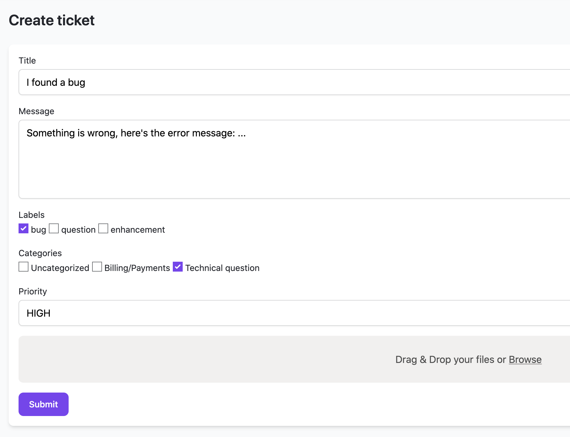 Laravel support tickets 01