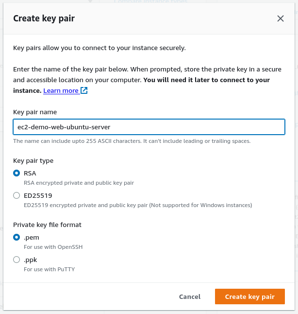 Create Key Pair