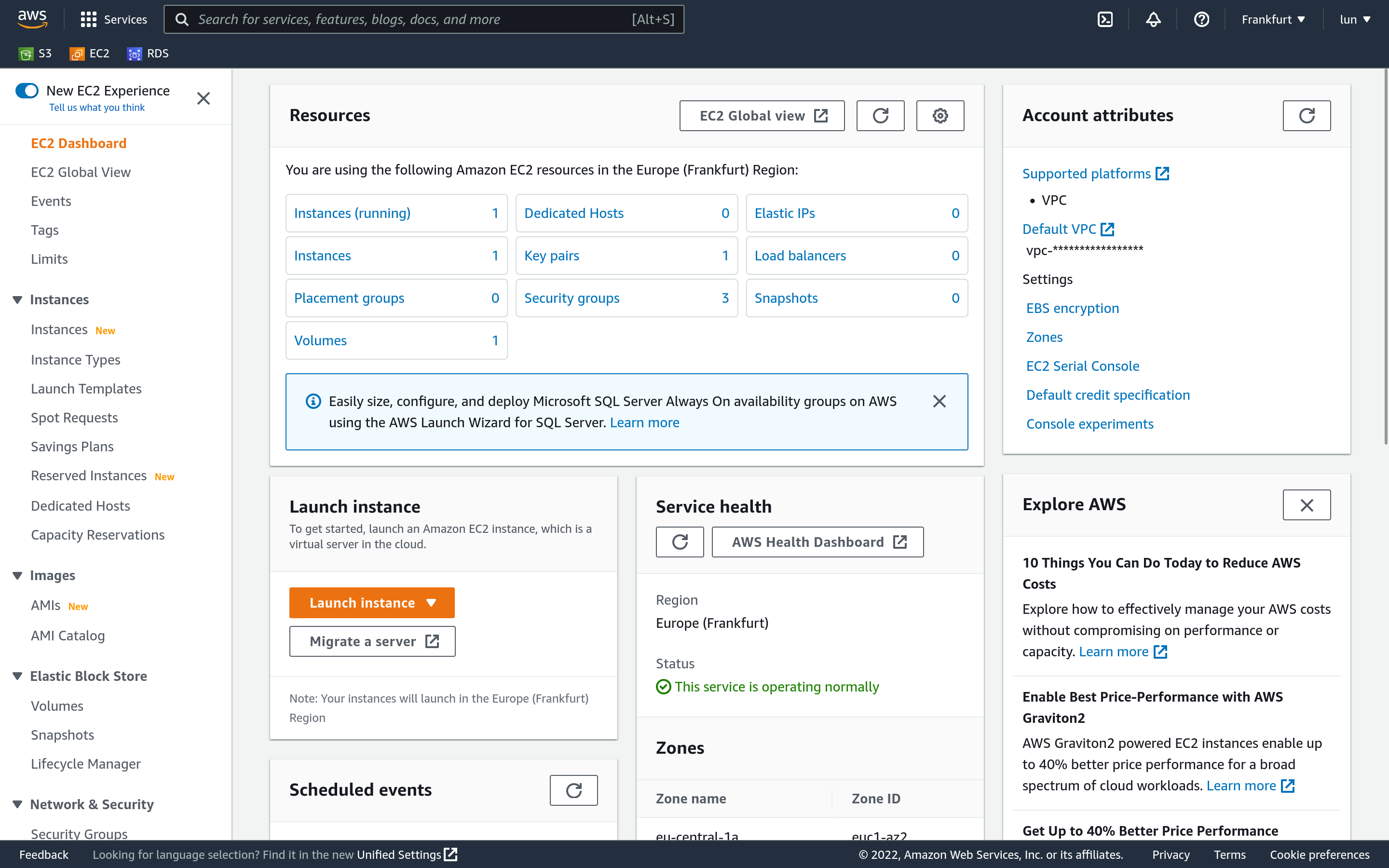 EC2 Dashboard