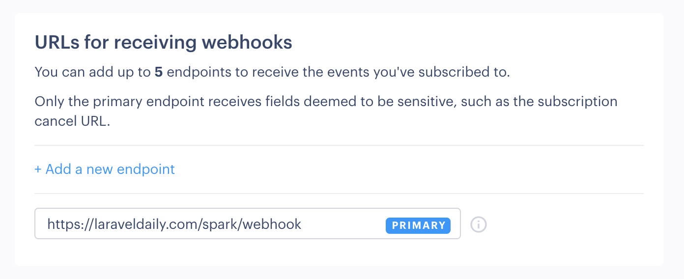 Laravel Spark Paddle webhook