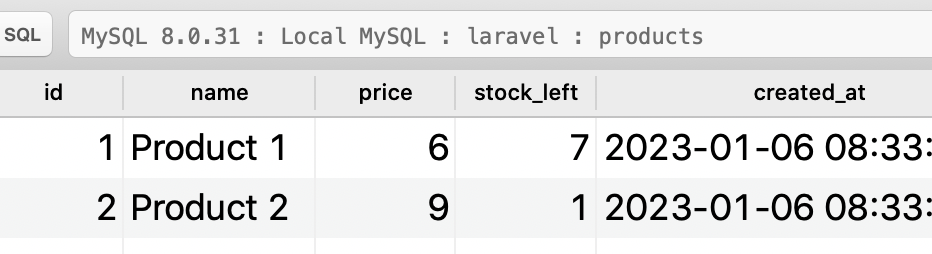 Laravel Stock Validation errors