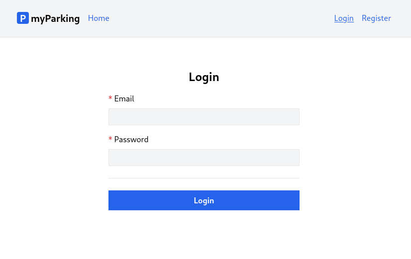 Login page