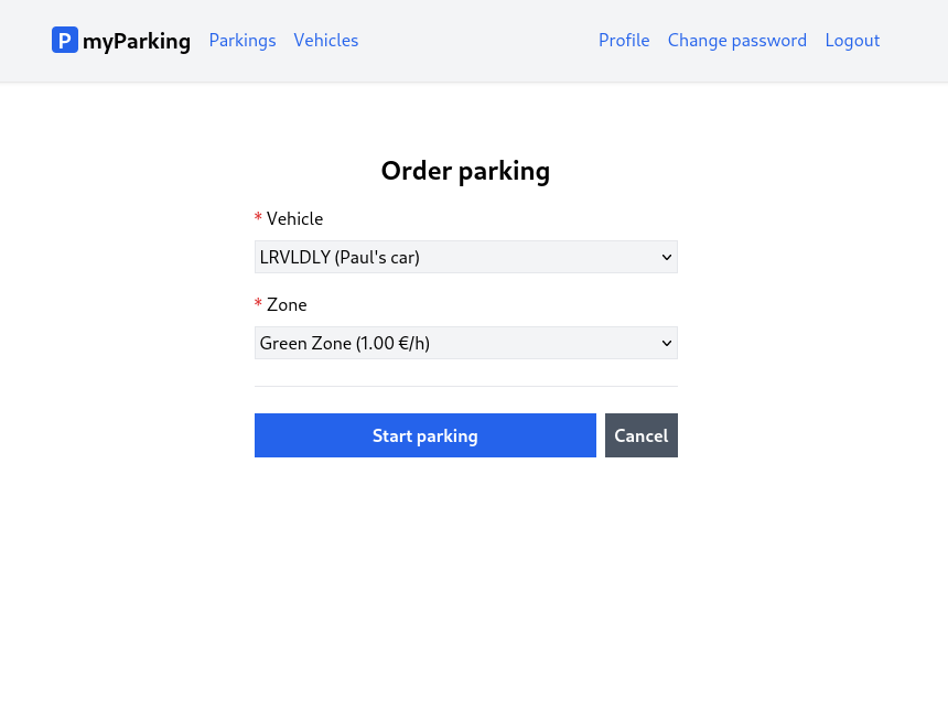 Order parking