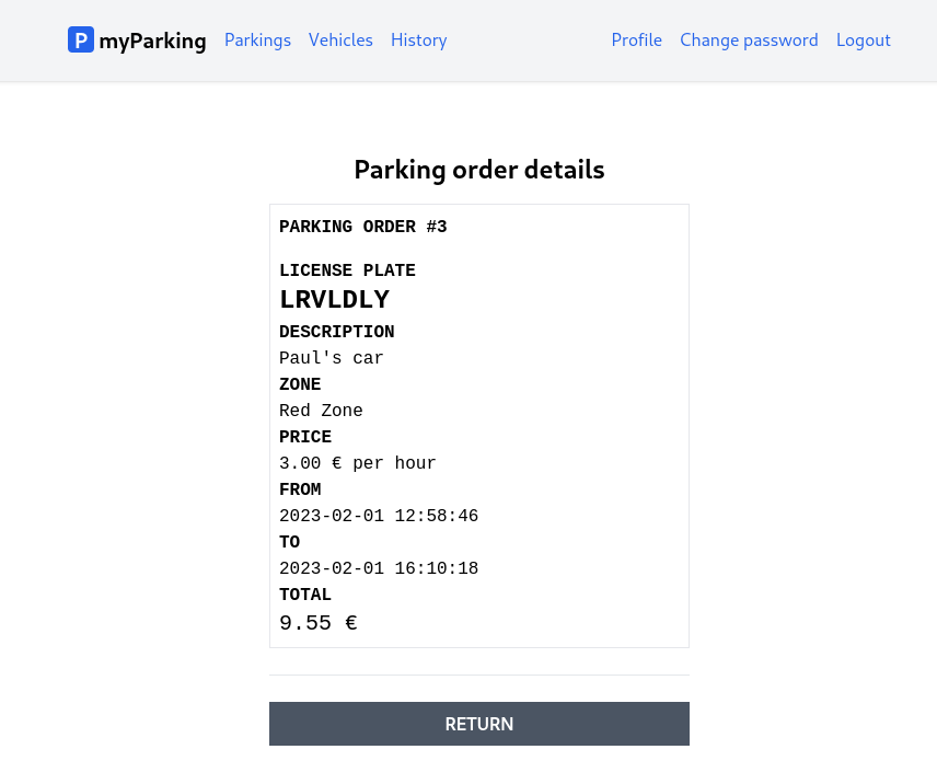 Parking details