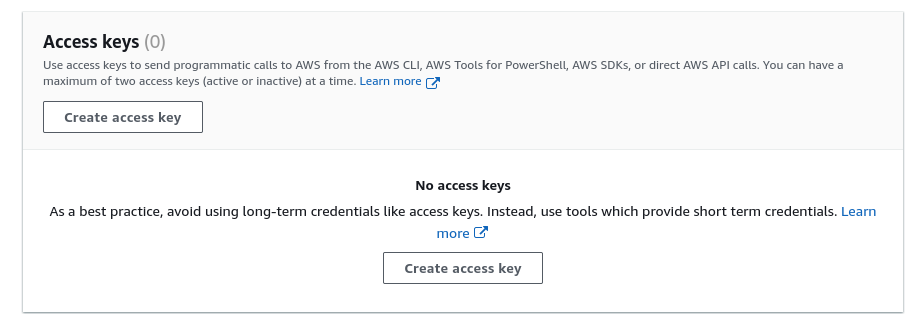 Create Access Key