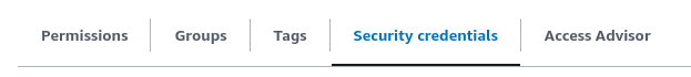 Security Credentials Tab