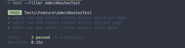 admin routes tests