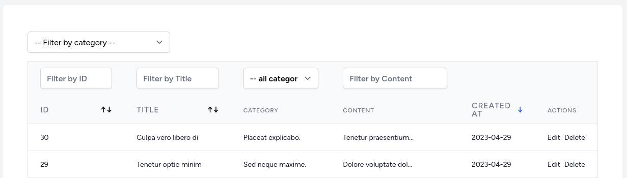 filter inputs