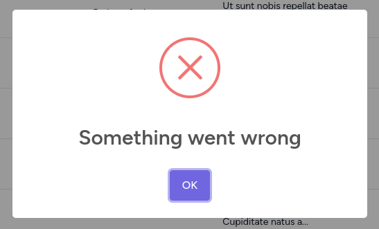 sweetalert error