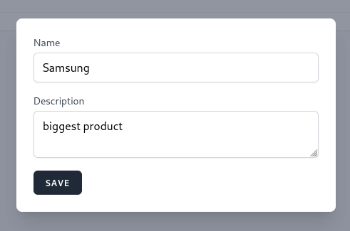 edit product modal