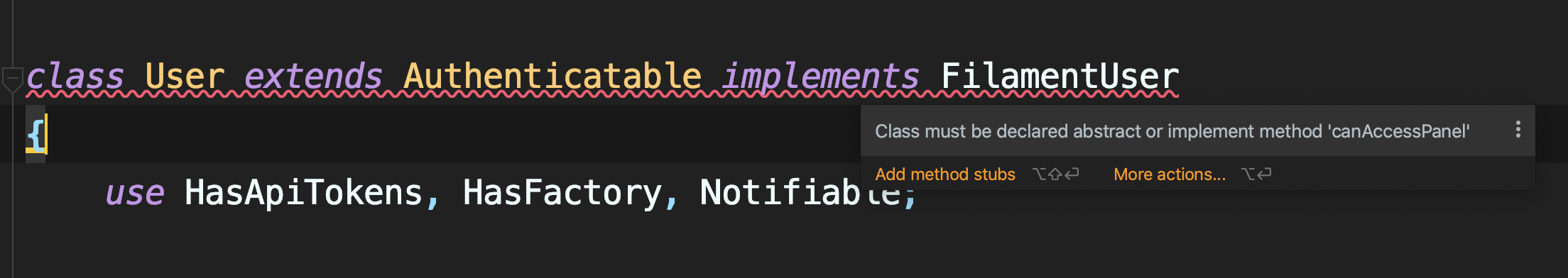 03 - implements vs extends: Interfaces in Filament User Model