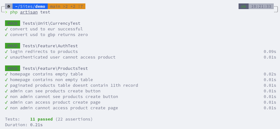 products create backend tests