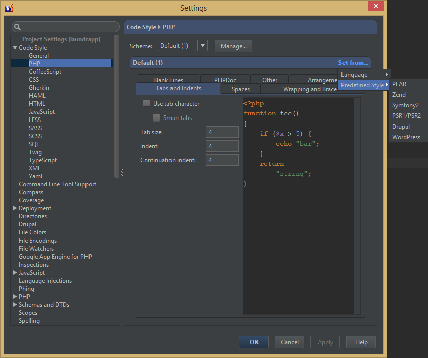 phpstorm auto format