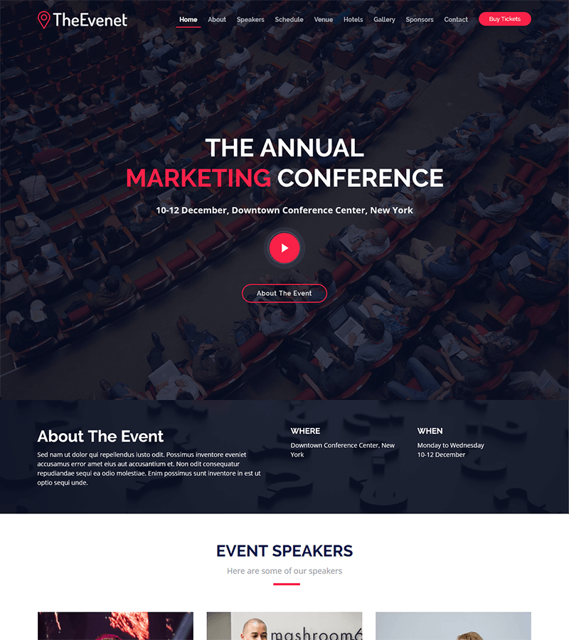 Laravel Conference event main page