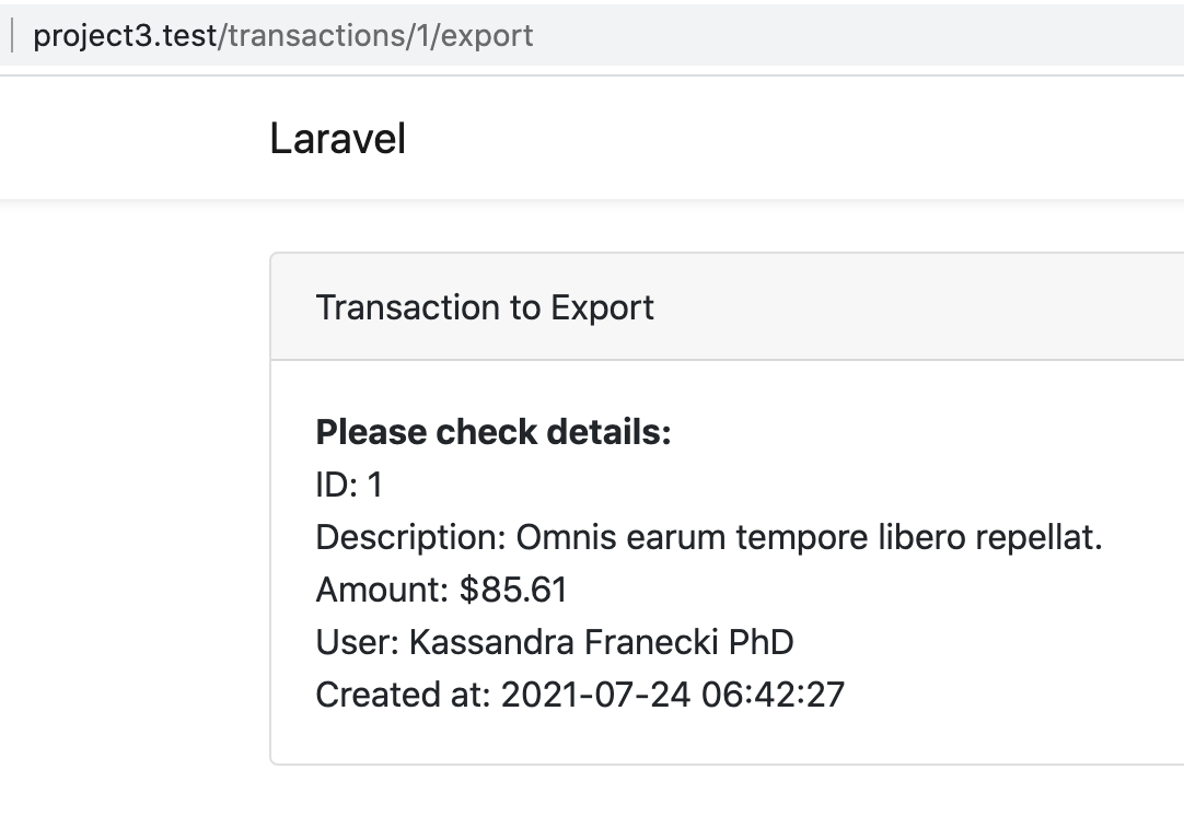 Transactions Export